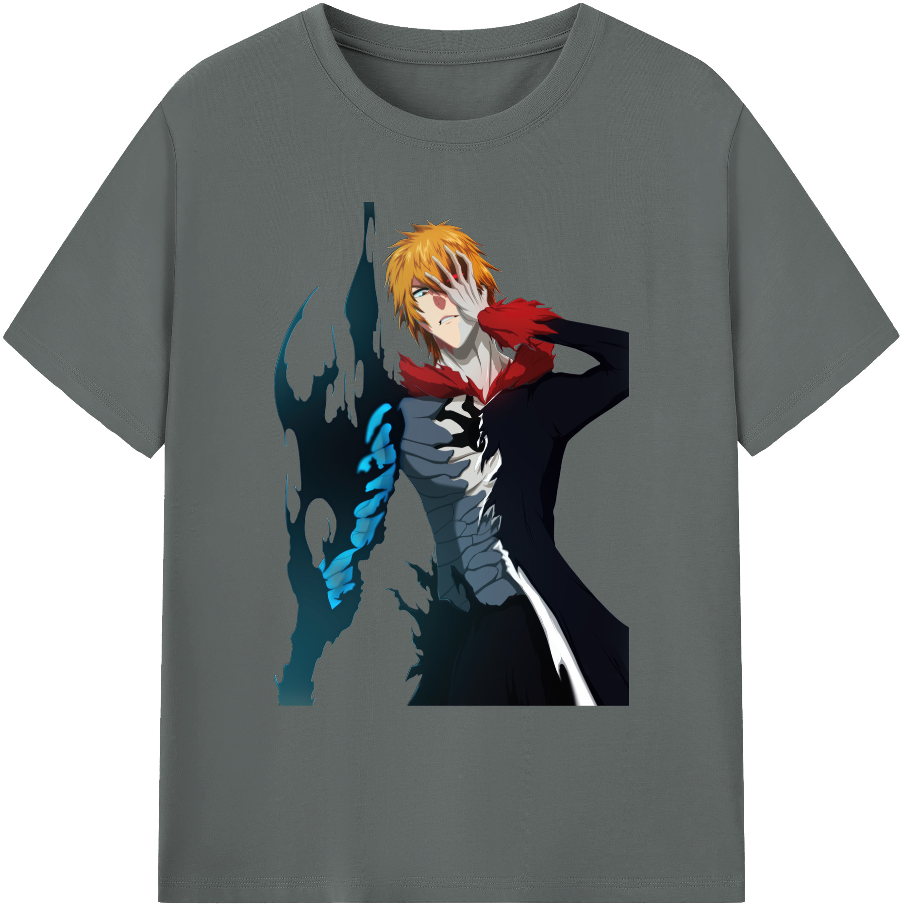 （画像用） ブリーチ 黒崎一護（くろさき いちご）BLEACH Kurosaki Ichigo 綿100％ メンズ半袖Tシャツ｜肌触りやわらか＆通気性